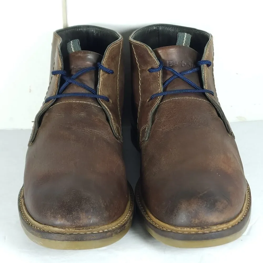 Barbour Men's Readhead US10? Brown Leather Lace Up Ankle Chukka Boot Shoes